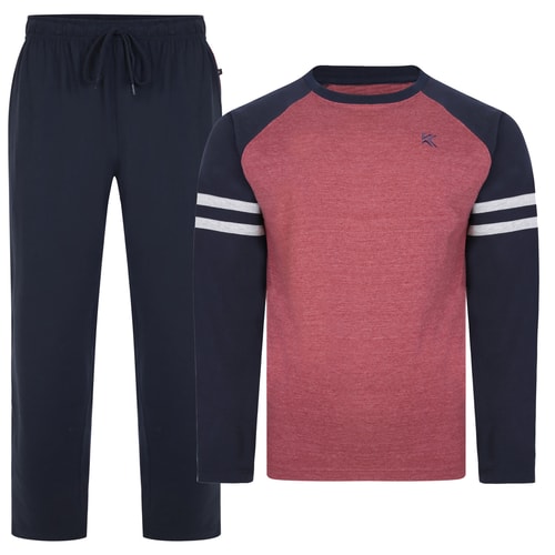 KAM Raglan Sleeve/Long Pants Lounge Set Burgundy